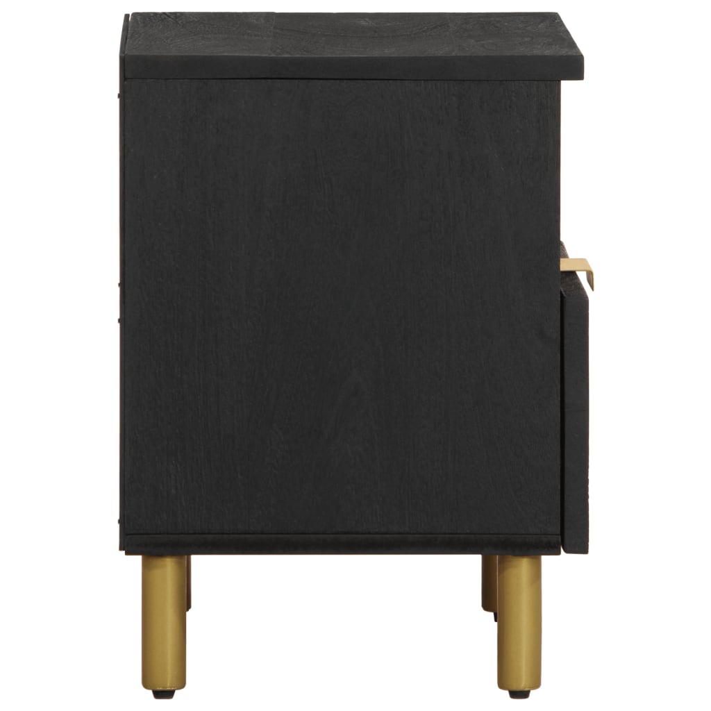Black Engineered Wood Bedside Cabinet 40x33x46 cm