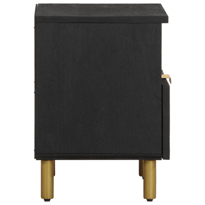 Black Engineered Wood Bedside Cabinet 40x33x46 cm