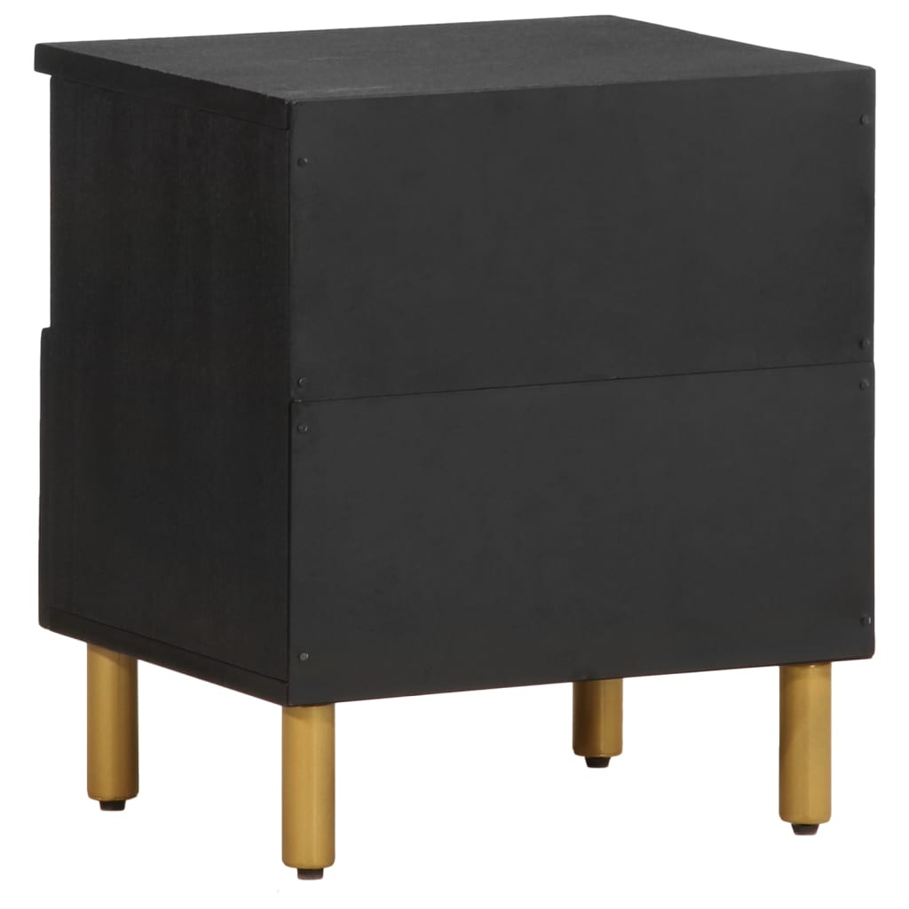 Black Engineered Wood Bedside Cabinet 40x33x46 cm