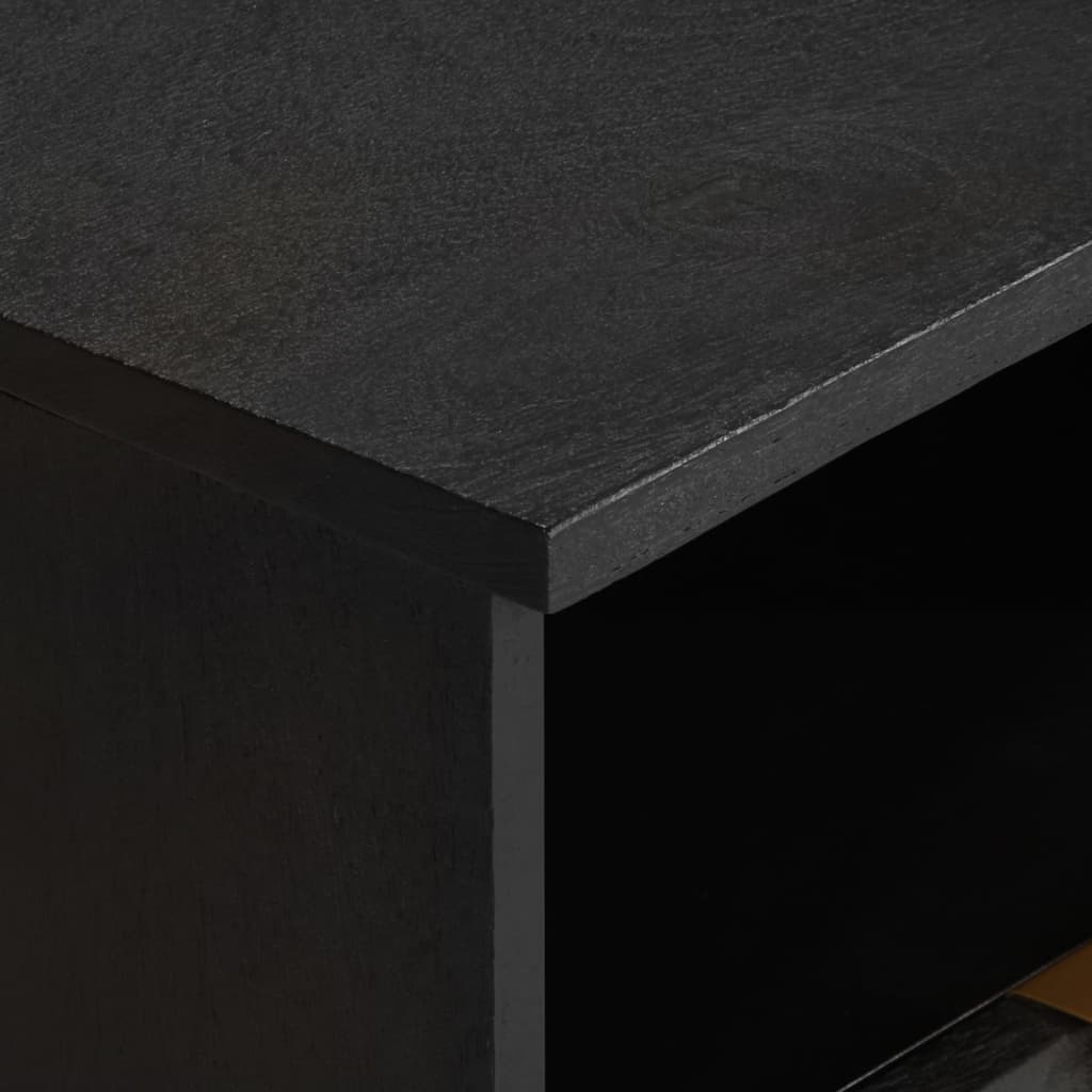 Black Engineered Wood Bedside Cabinet 40x33x46 cm