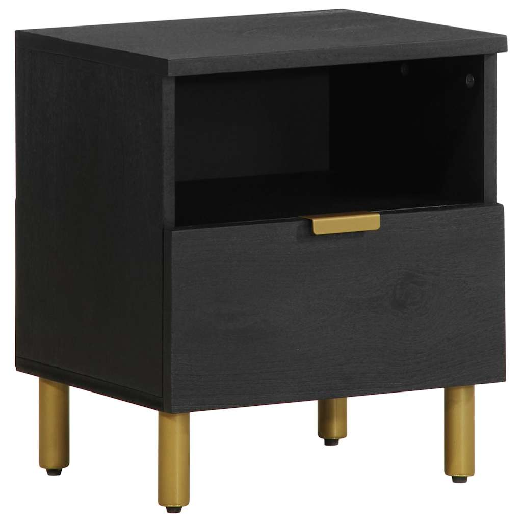 Sleek Black Bedside Cabinet 40x33x46 cm - Engineered Wood