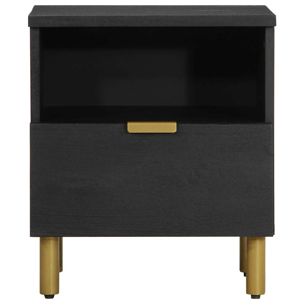 Sleek Black Bedside Cabinet 40x33x46 cm - Engineered Wood