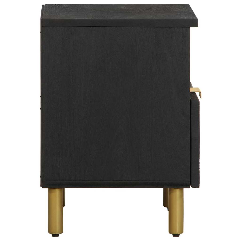 Sleek Black Bedside Cabinet 40x33x46 cm - Engineered Wood
