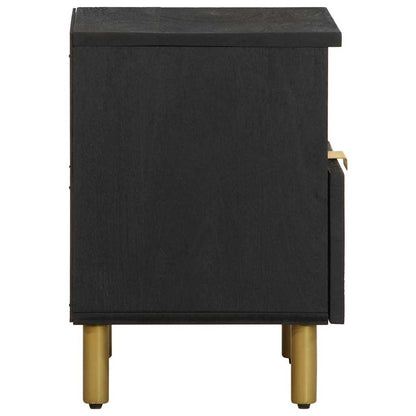 Sleek Black Bedside Cabinet 40x33x46 cm - Engineered Wood