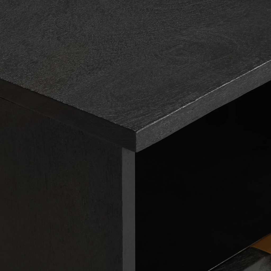 Sleek Black Bedside Cabinet 40x33x46 cm - Engineered Wood