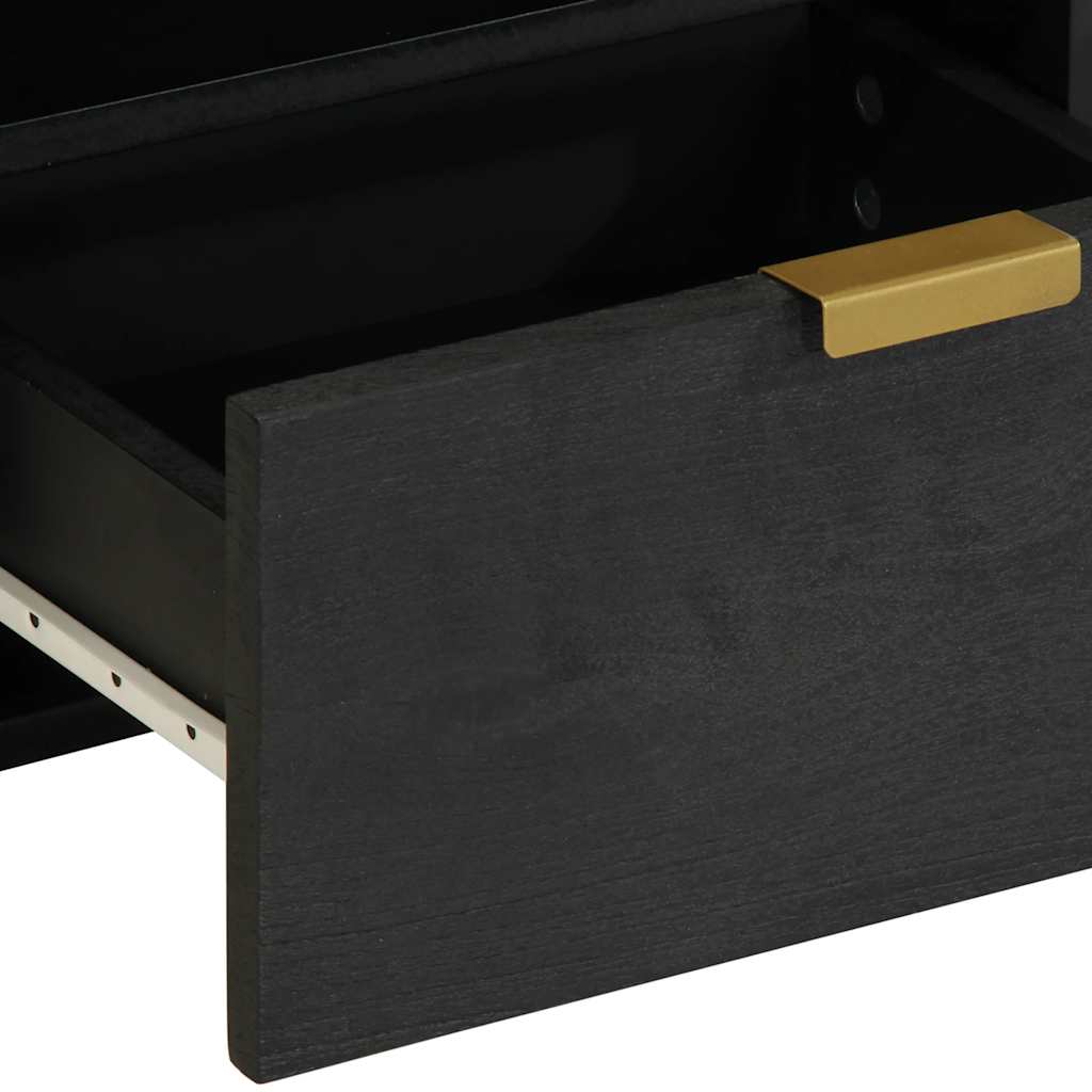 Sleek Black Bedside Cabinet 40x33x46 cm - Engineered Wood