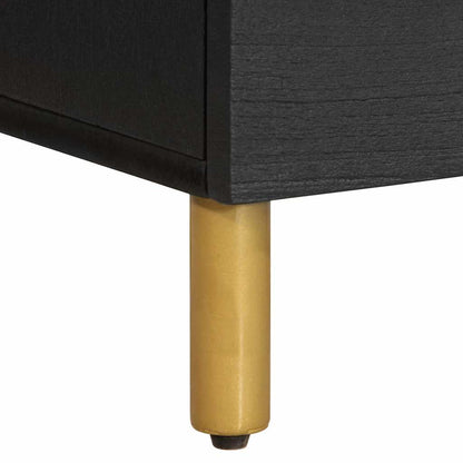 Sleek Black Bedside Cabinet 40x33x46 cm - Engineered Wood