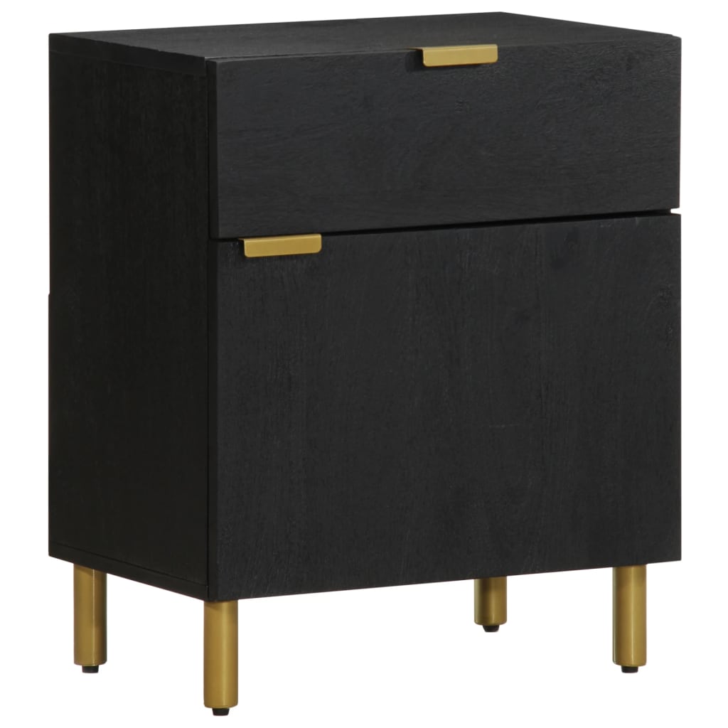Sleek Black Bedside Cabinet, 50x33x60 cm, Engineered Wood