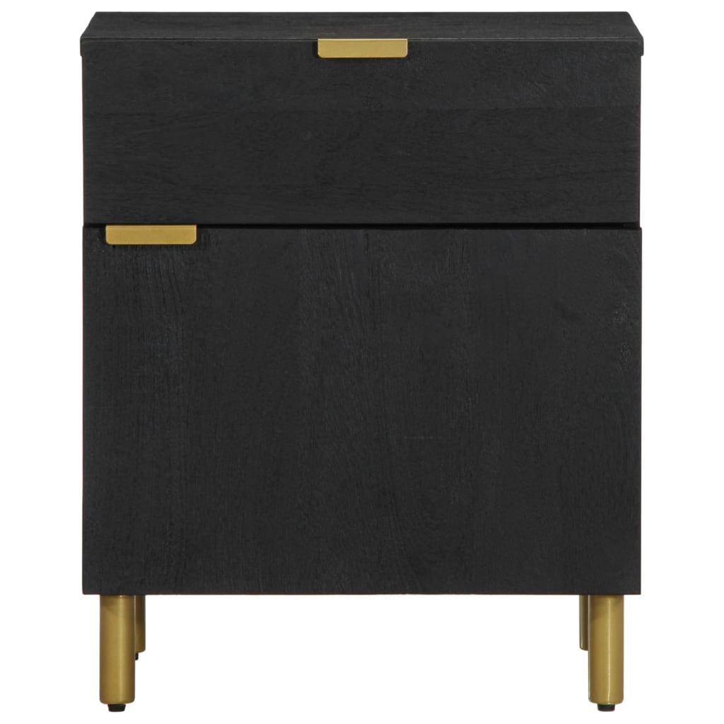 Sleek Black Bedside Cabinet, 50x33x60 cm, Engineered Wood