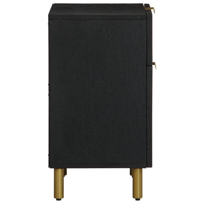 Sleek Black Bedside Cabinet, 50x33x60 cm, Engineered Wood