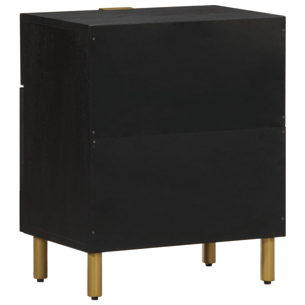 Sleek Black Bedside Cabinet, 50x33x60 cm, Engineered Wood