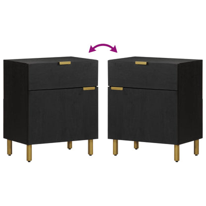 Sleek Black Bedside Cabinet, 50x33x60 cm, Engineered Wood