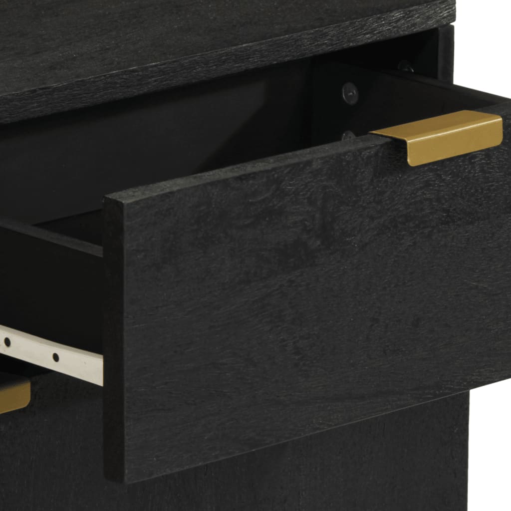Sleek Black Bedside Cabinet, 50x33x60 cm, Engineered Wood