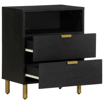Sleek Black Bedside Cabinet 50x33x62 cm - Engineered Wood