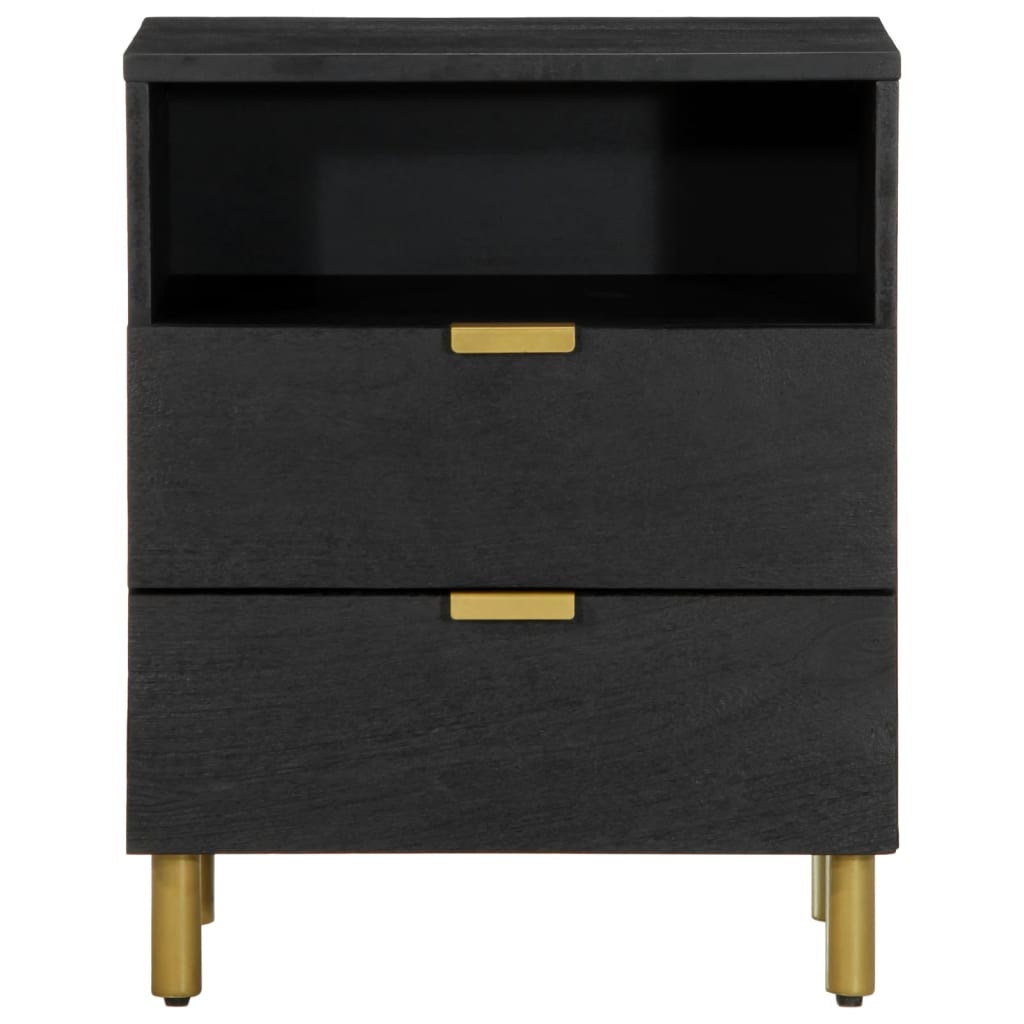 Sleek Black Bedside Cabinet 50x33x62 cm - Engineered Wood