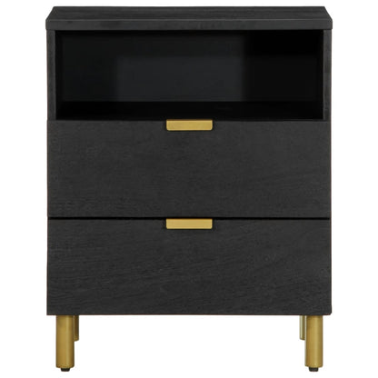 Sleek Black Bedside Cabinet 50x33x62 cm - Engineered Wood