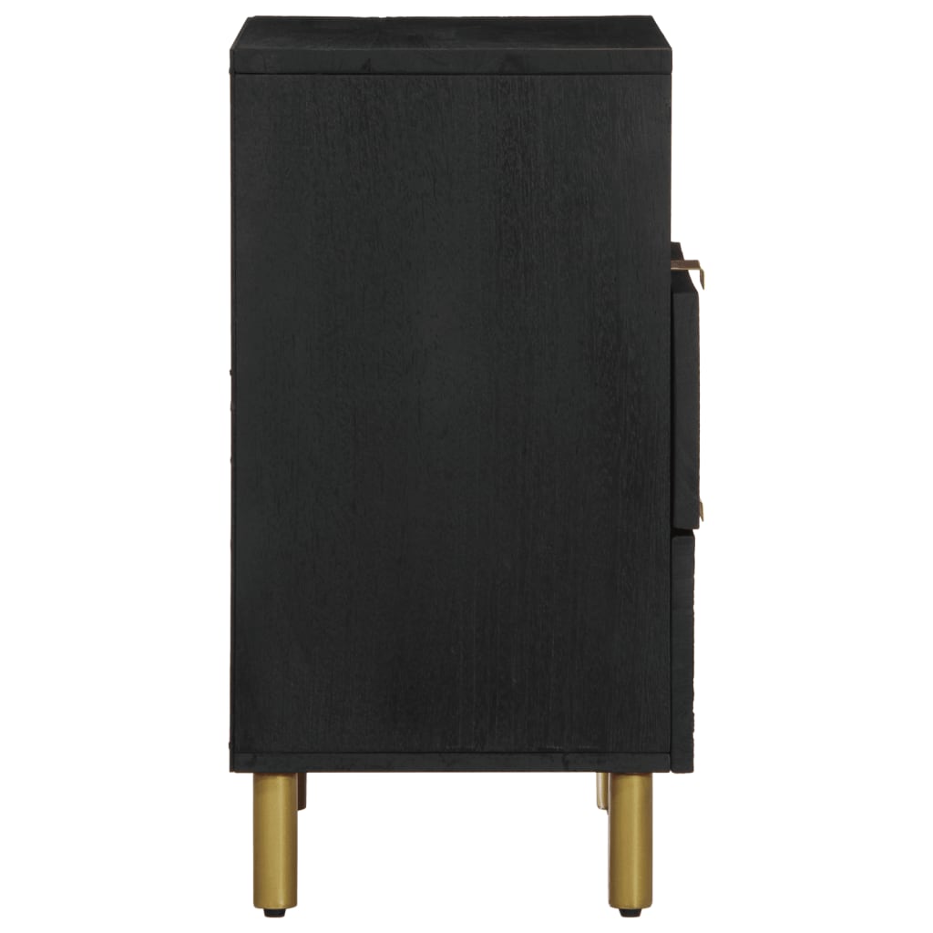 Sleek Black Bedside Cabinet 50x33x62 cm - Engineered Wood