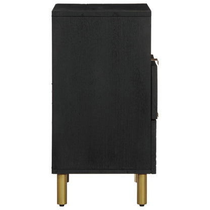 Sleek Black Bedside Cabinet 50x33x62 cm - Engineered Wood