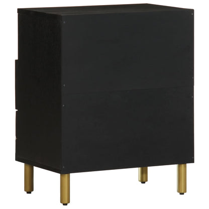 Sleek Black Bedside Cabinet 50x33x62 cm - Engineered Wood