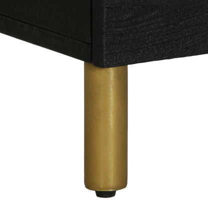 Sleek Black Bedside Cabinet 50x33x62 cm - Engineered Wood