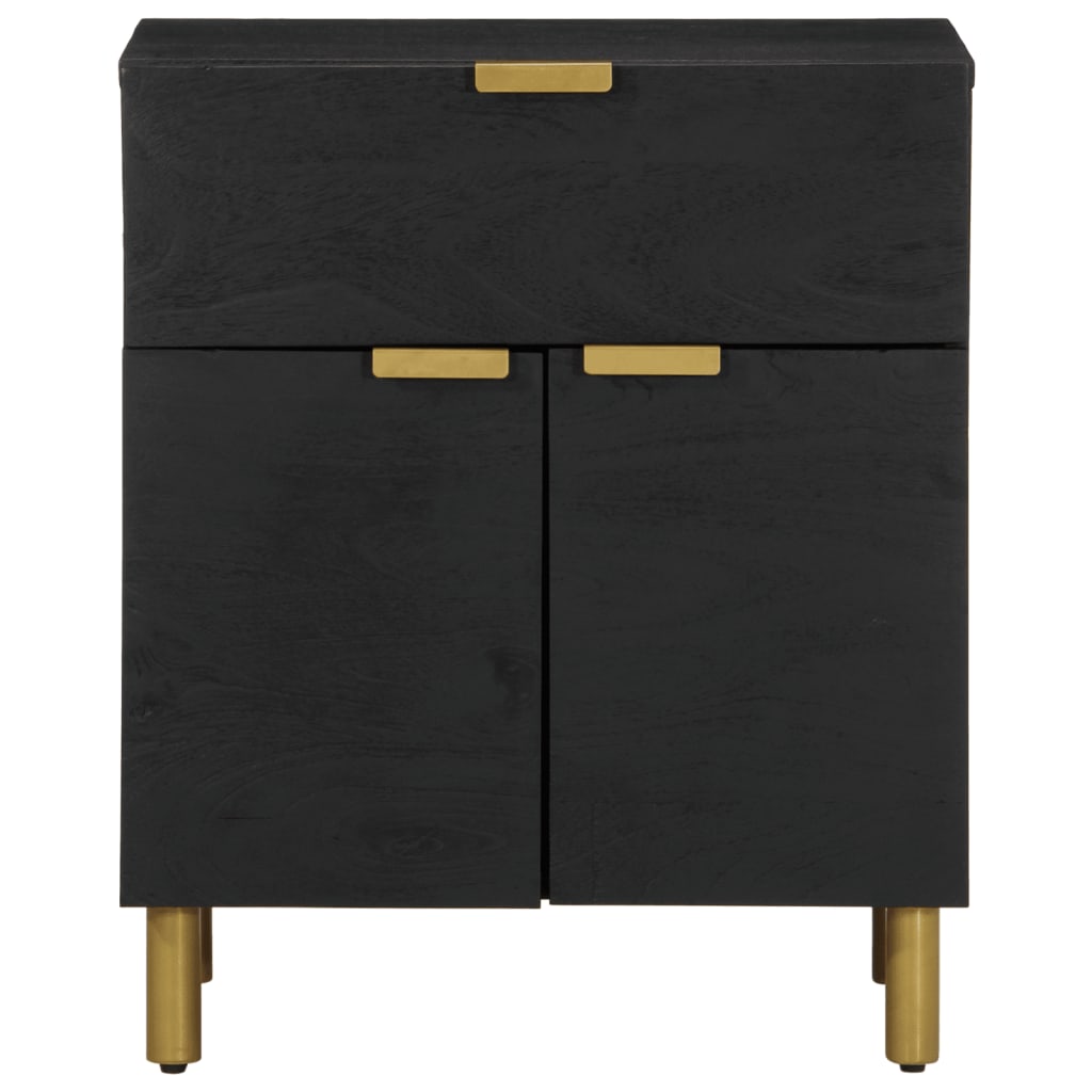 Black Engineered Wood Bedside Cabinet 50x33x60 cm