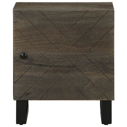 Solid Mango Wood Bedside Cabinet, Black 40x33x46 cm