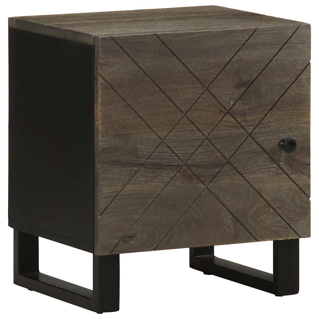 Set of 2 Black Solid Mango Wood Bedside Cabinets - 40x33x46 cm