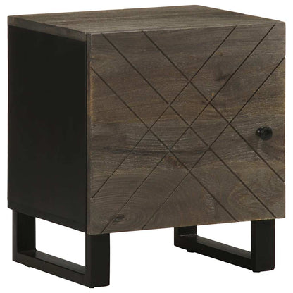 Set of 2 Black Solid Mango Wood Bedside Cabinets - 40x33x46 cm
