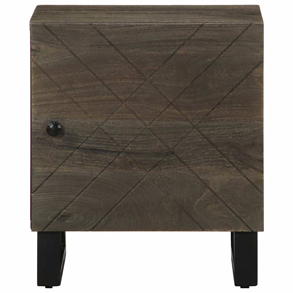 Set of 2 Black Solid Mango Wood Bedside Cabinets - 40x33x46 cm