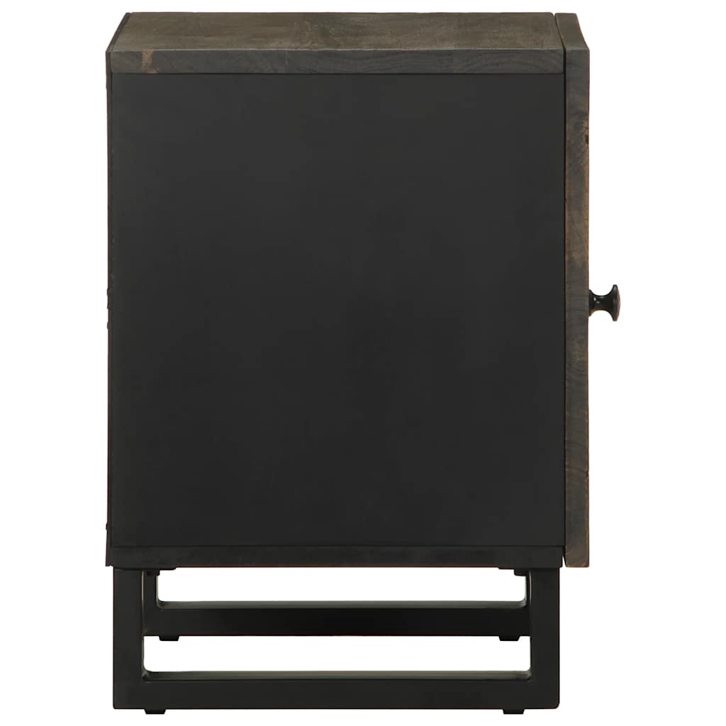 Set of 2 Black Solid Mango Wood Bedside Cabinets - 40x33x46 cm