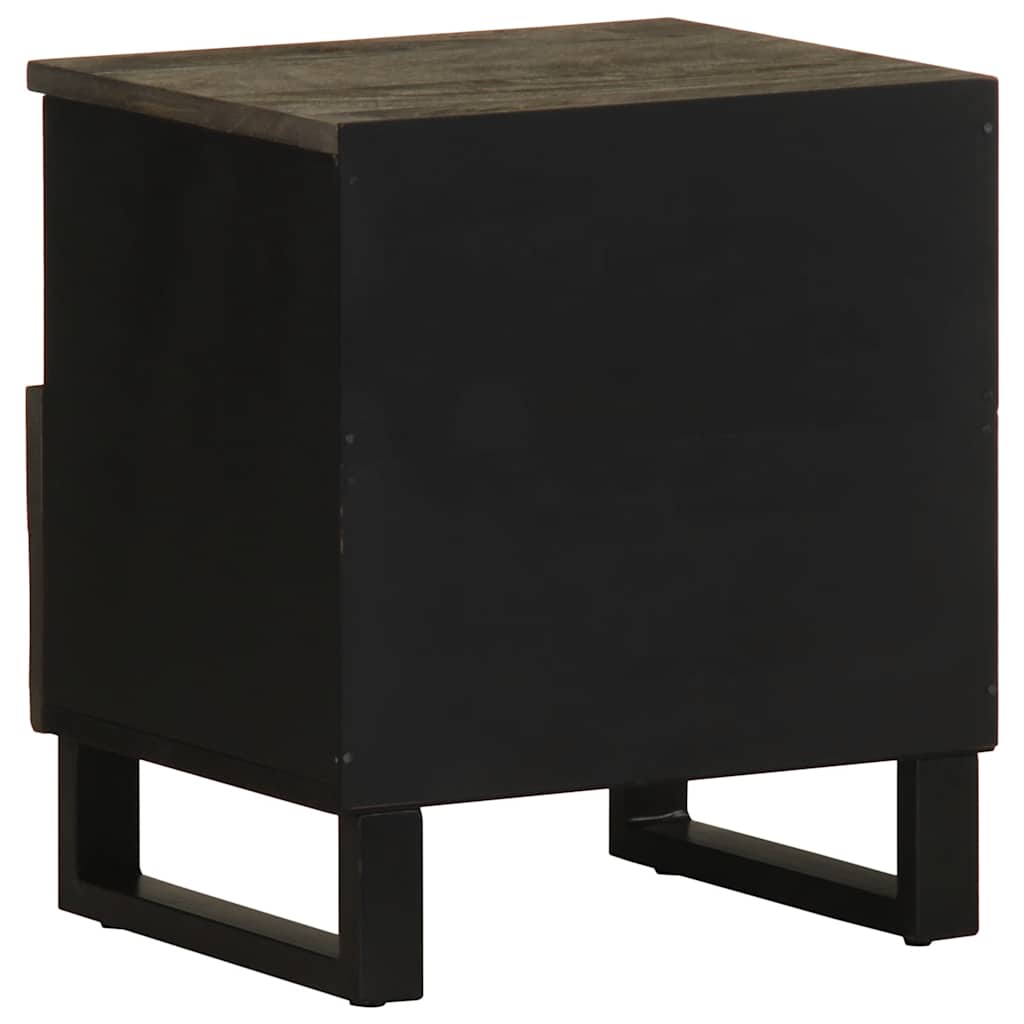 Sleek Black Mango Wood Bedside Cabinet 40x33x46 cm