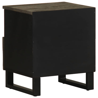 Sleek Black Mango Wood Bedside Cabinet 40x33x46 cm