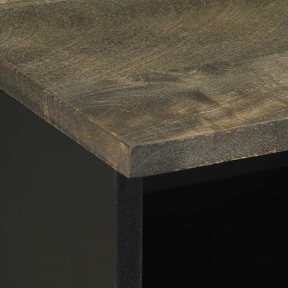 Sleek Black Mango Wood Bedside Cabinet 40x33x46 cm