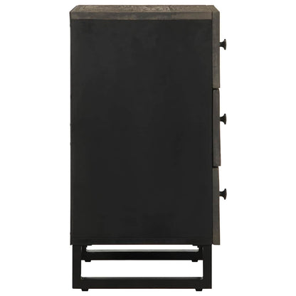 Black Solid Mango Wood Bedside Cabinet 50x33x62 cm