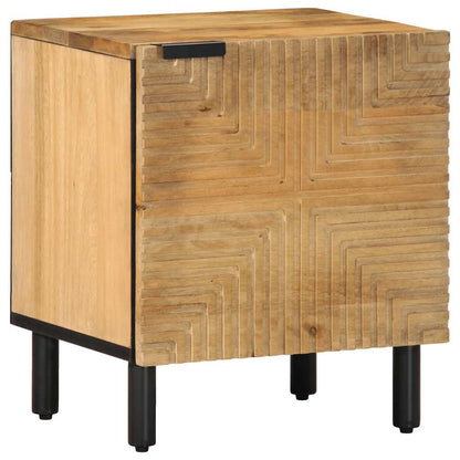 Solid Mango Wood Bedside Cabinet, Brown, 40x33x46 cm