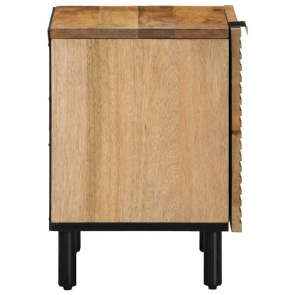 Solid Mango Wood Bedside Cabinet, Brown, 40x33x46 cm