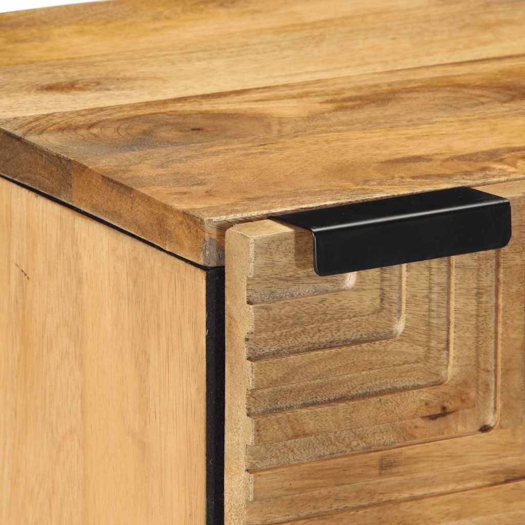 Solid Mango Wood Bedside Cabinet, Brown, 40x33x46 cm