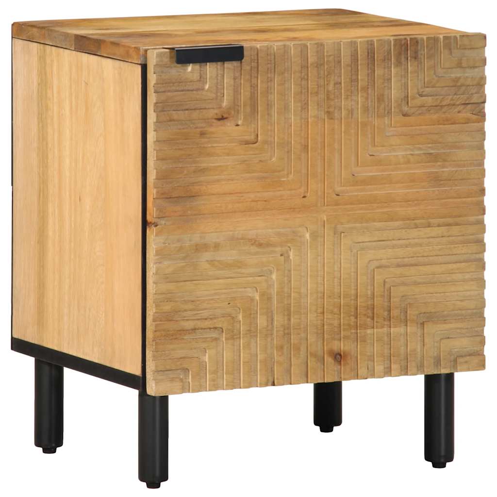 Solid Mango Wood Bedside Cabinets, Brown, Set of 2, 40x33x46 cm