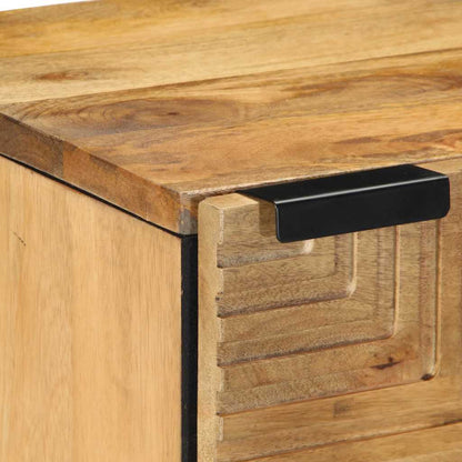 Solid Mango Wood Bedside Cabinets, Brown, Set of 2, 40x33x46 cm