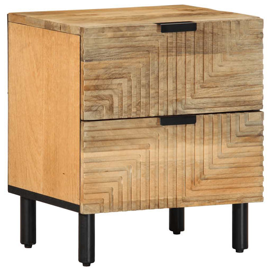 Solid Mango Wood Bedside Cabinet - Brown, 40x33x46 cm