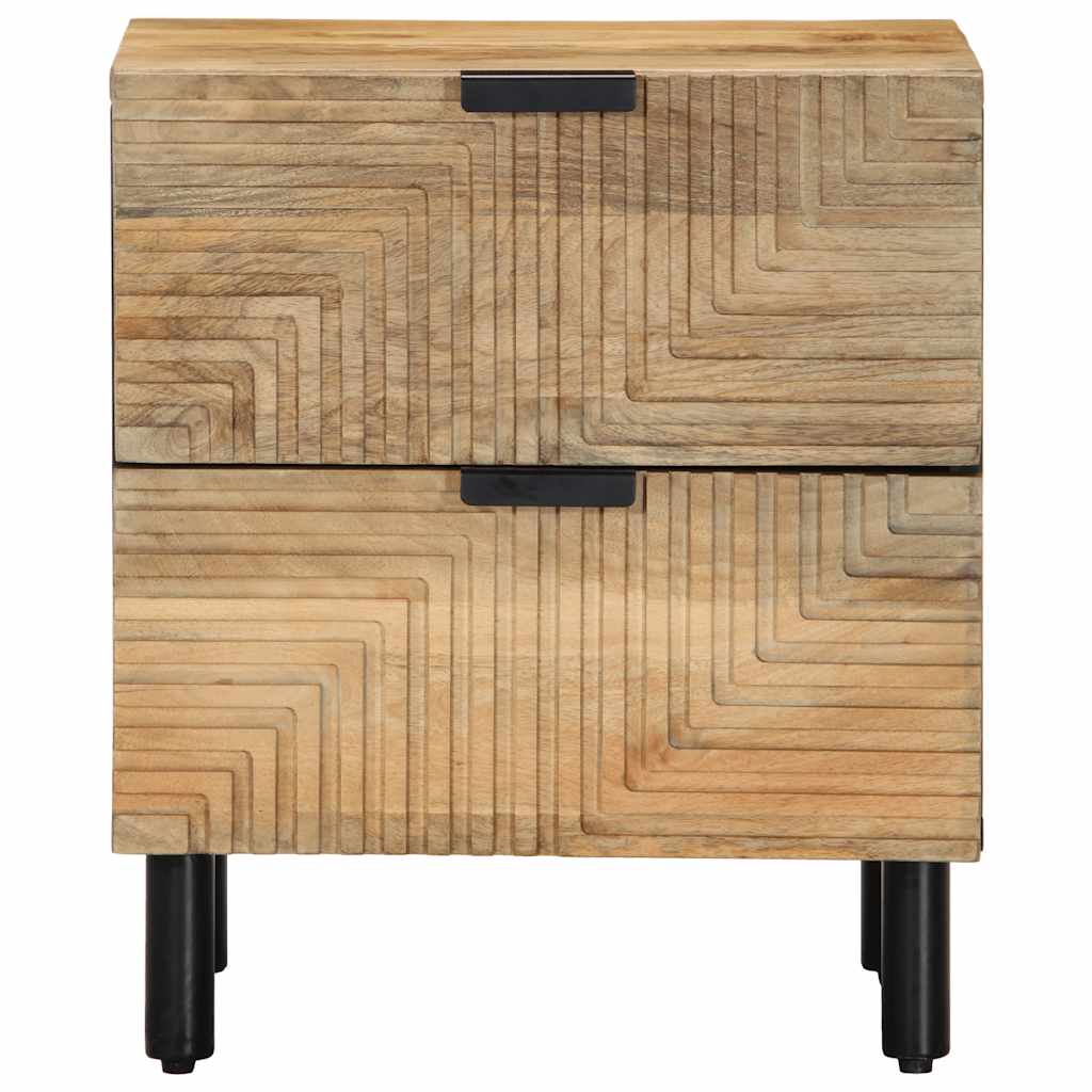 Solid Mango Wood Bedside Cabinet - Brown, 40x33x46 cm
