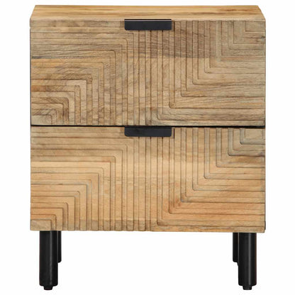 Solid Mango Wood Bedside Cabinet - Brown, 40x33x46 cm