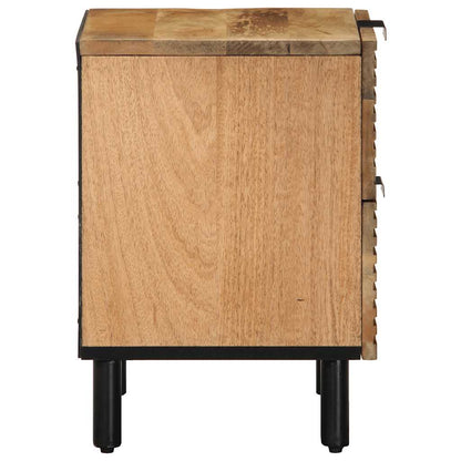 Solid Mango Wood Bedside Cabinet - Brown, 40x33x46 cm