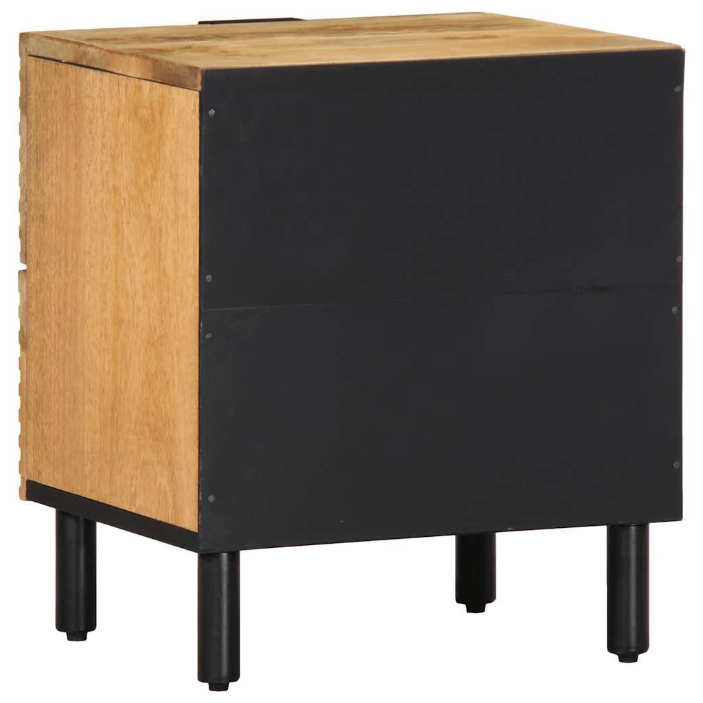 Solid Mango Wood Bedside Cabinet - Brown, 40x33x46 cm