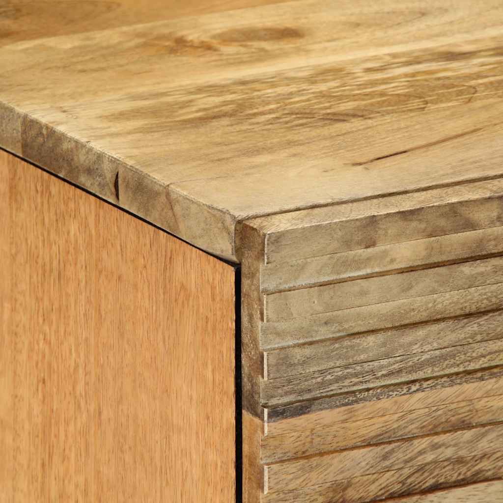 Solid Mango Wood Bedside Cabinet - Brown, 40x33x46 cm