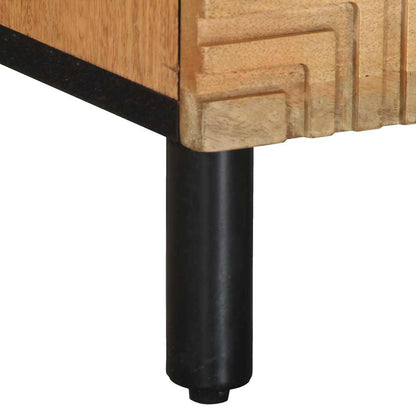 Solid Mango Wood Bedside Cabinet - Brown, 40x33x46 cm