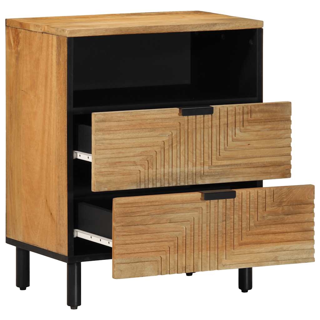 Solid Mango Wood Bedside Cabinet, Brown 50x33x62 cm