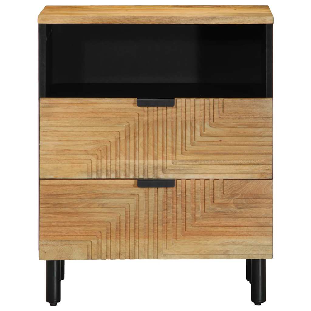 Solid Mango Wood Bedside Cabinet, Brown 50x33x62 cm