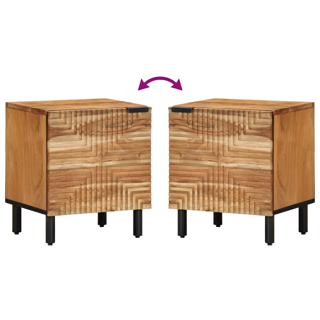 Solid Acacia Bedside Cabinet, 40x33x46 cm - Stylish & Durable