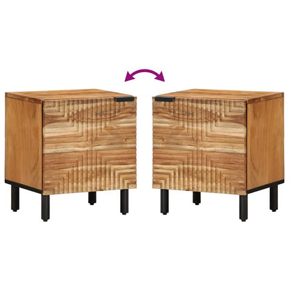 Solid Acacia Bedside Cabinet, 40x33x46 cm - Stylish & Durable